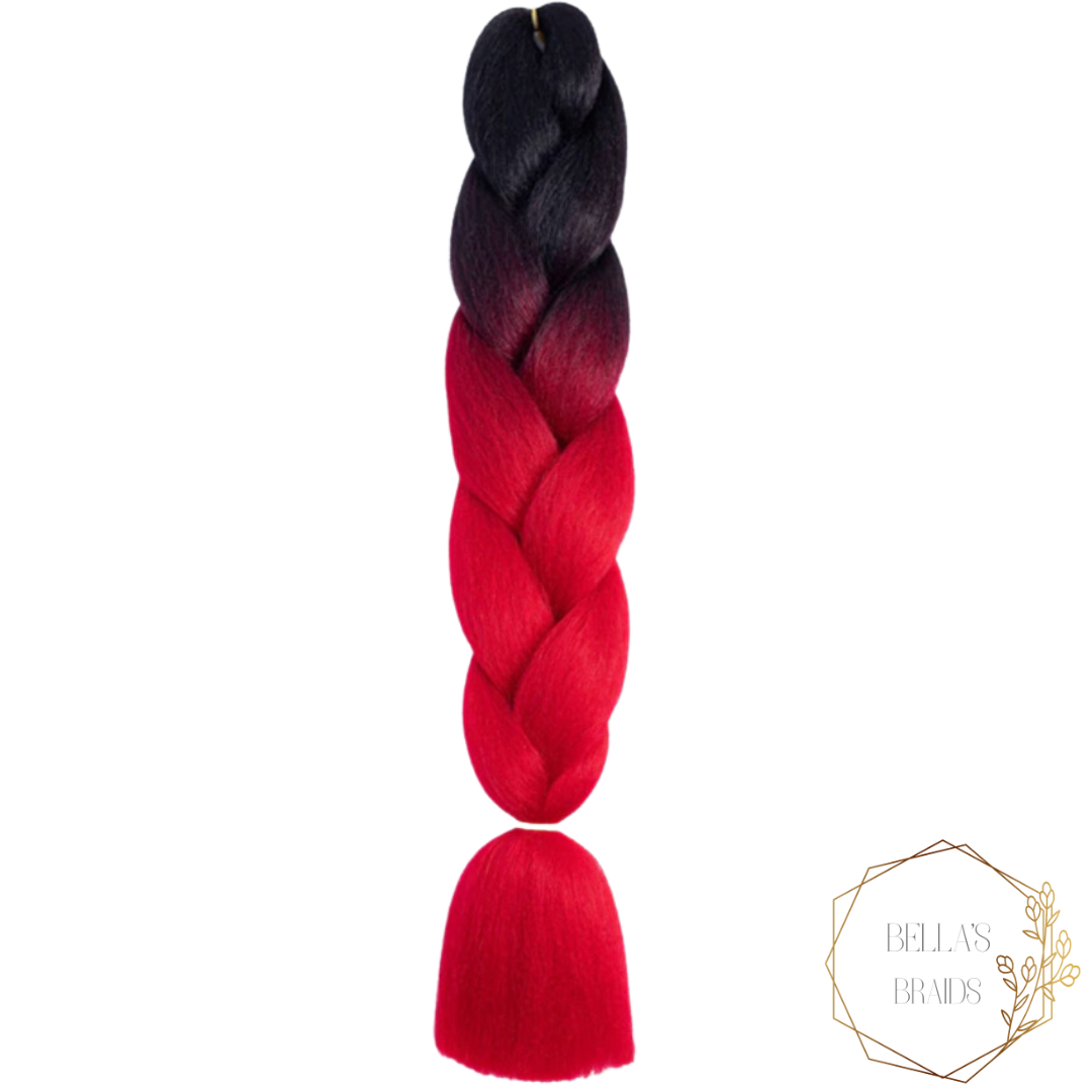 Jumbo Braid - Ombre Black to Red